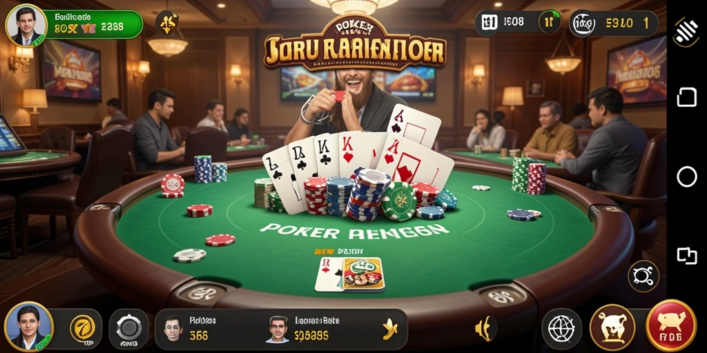 Tampilan gameplay Poker yang menarik dan seru di FO8.