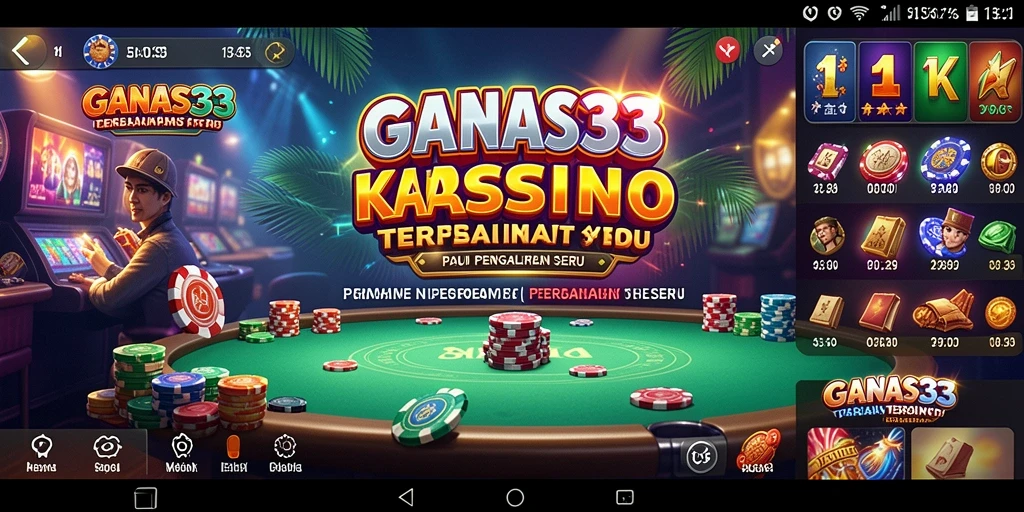 Screenshot utama GANAS33 menampilkan gameplay Kasino yang seru.