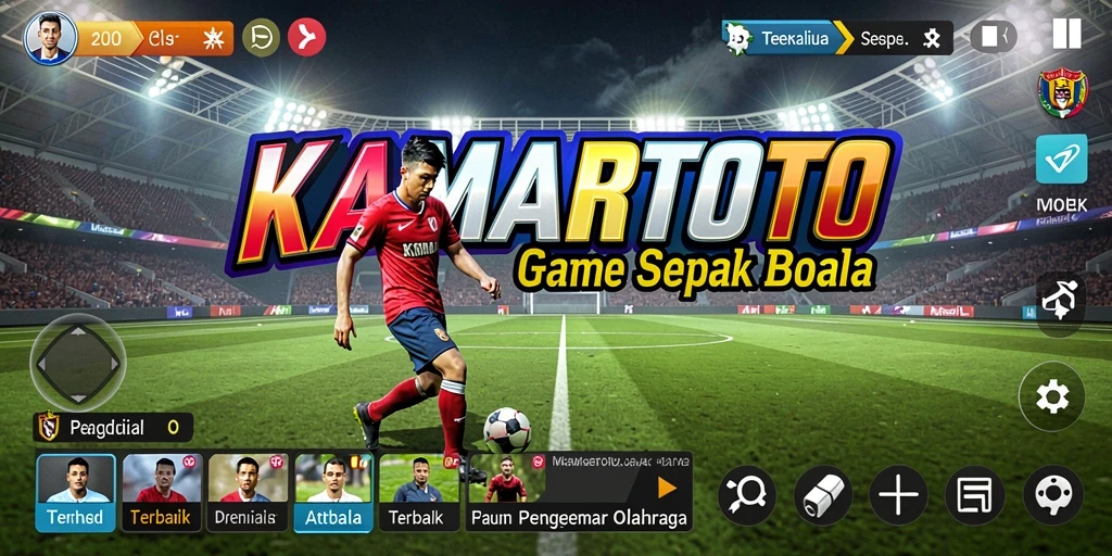 Tampilan gameplay menarik di KAMARTOTO yang penuh aksi sepak bola.