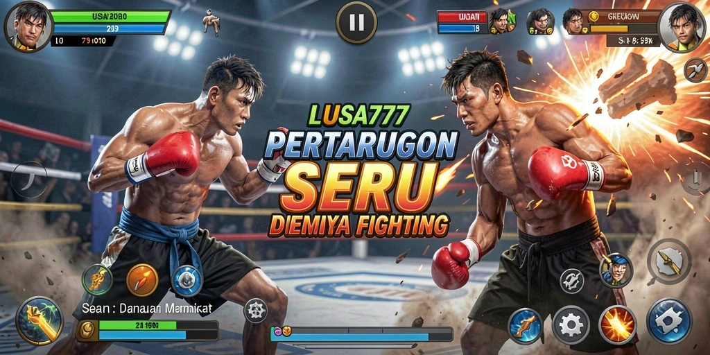 Tampilan gameplay pertarungan seru di LUSA777.