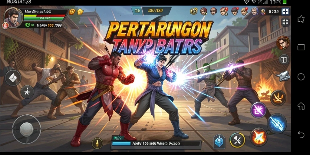 Screenshot gameplay NOBITA138 yang menunjukkan aksi pertarungan seru.