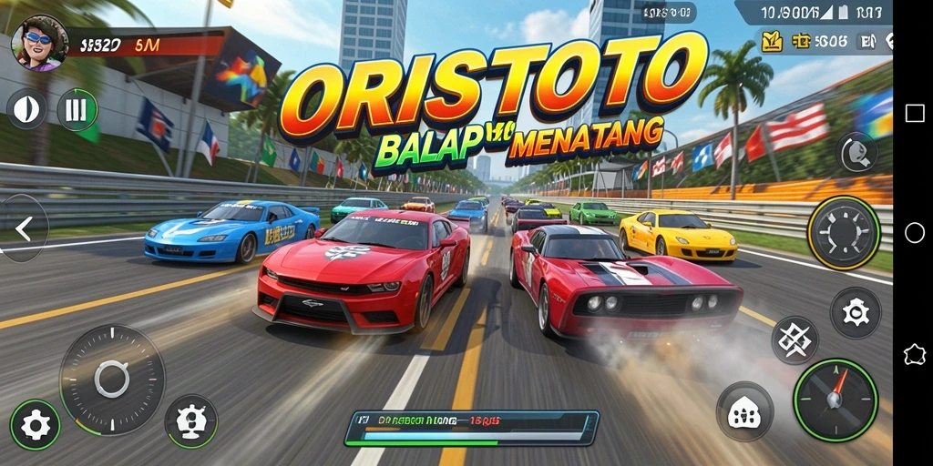 Tampilan gameplay Racing yang menarik dan seru dari ORISTOTO.