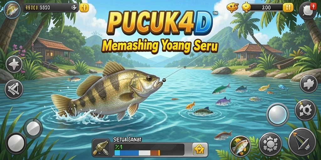 Tampilan gameplay seru dari PUCUK4D saat memancing ikan.