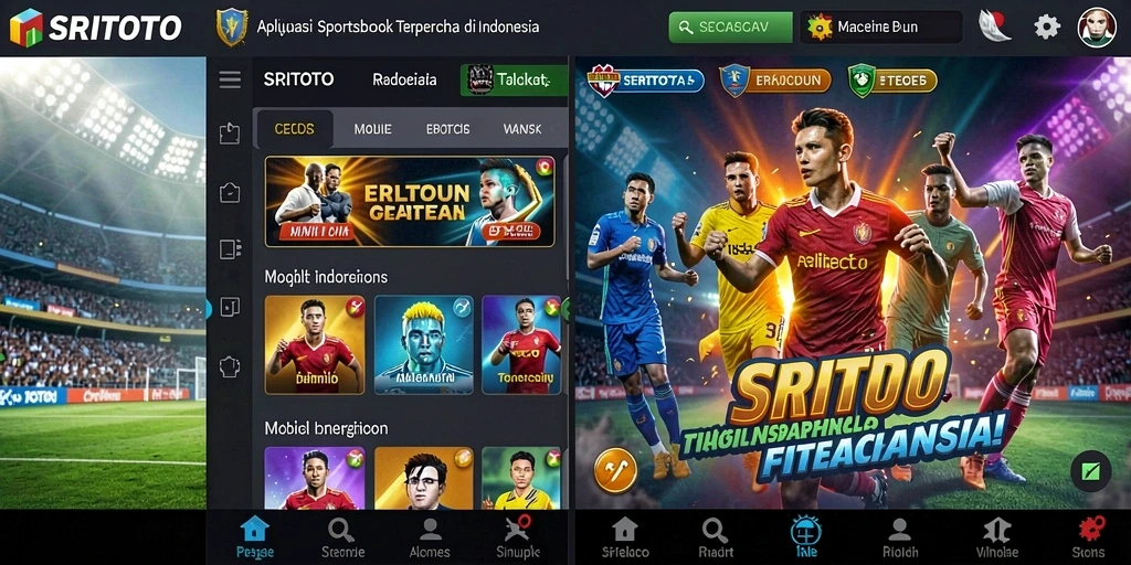 Screenshot gameplay SRITOTO yang menampilkan antarmuka Sportsbook yang menarik.