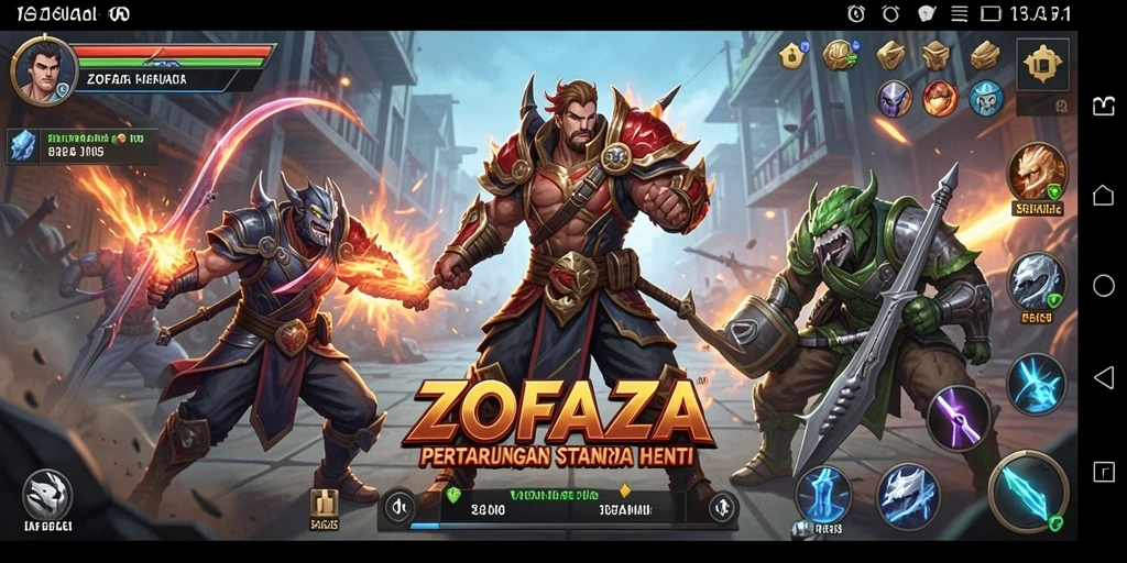 Tampilan gameplay ZOFAZA yang menegangkan dan strategis.